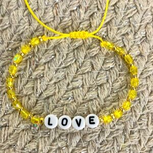New Super Cute Yellow Gold Petite Beaded Boho Love Bracelet